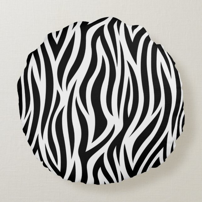 Zebra Print Round Throw Kissen (Rückseite)