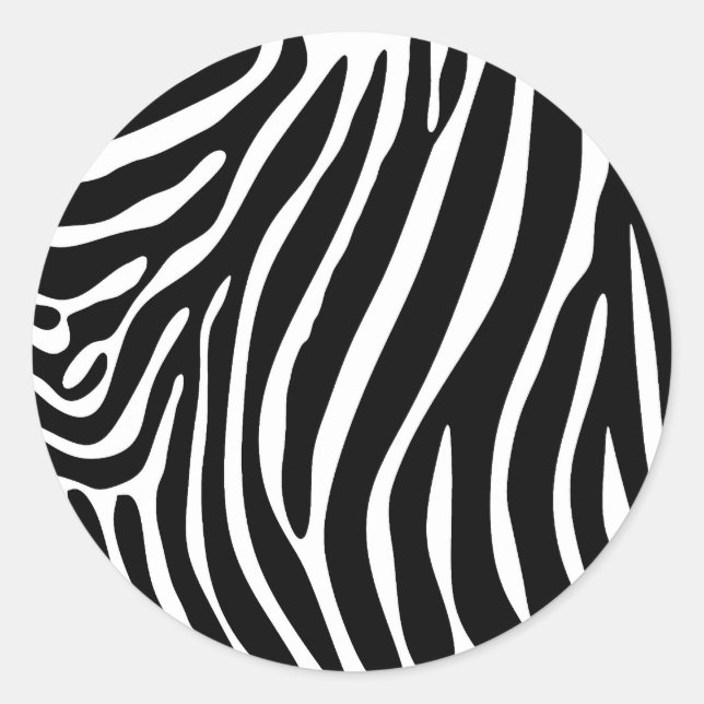 Zebra Print Runder Aufkleber (Vorderseite)