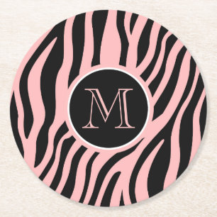Zebra Print Runder Pappuntersetzer
