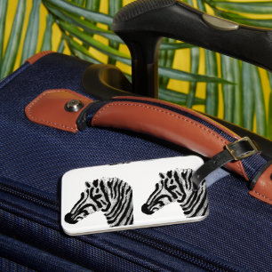 Zebra Print Schwarz-weiß monochrome Tier Gepäckanhänger