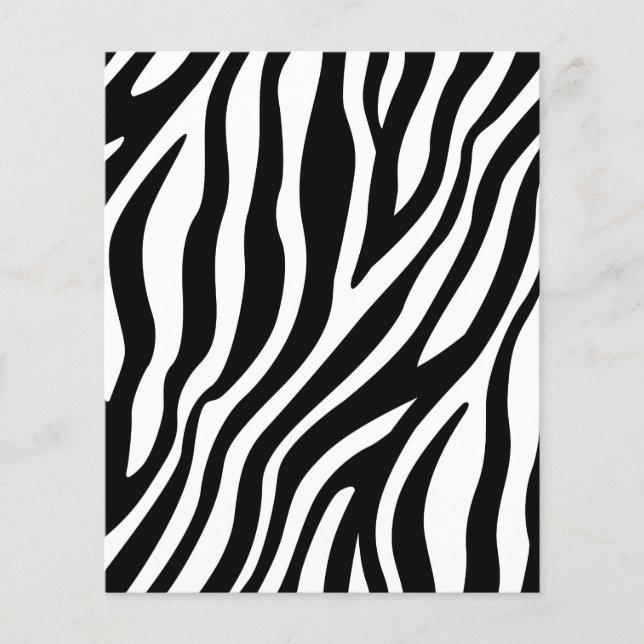 Zebra Print Schwarz-Weiß Streifen Muster Flyer (Vorne)