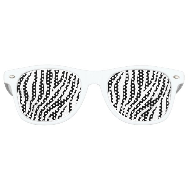 Zebra Print Schwarz-Weiß Streifen Muster Partybrille (Vorderseite)