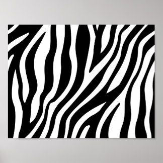Zebra Print Schwarz-Weiß Streifen Muster Poster