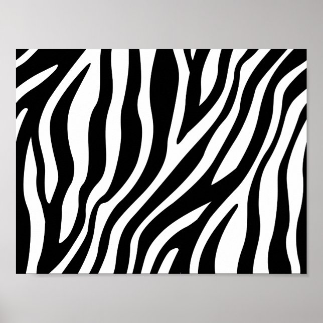 Zebra Print Schwarz-Weiß Streifen Muster Poster (Vorne)