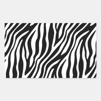 Zebra Print Schwarz-Weiß Streifen Muster Rechteckiger Aufkleber