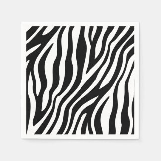 Zebra Print Schwarz-Weiß Streifen Muster Serviette