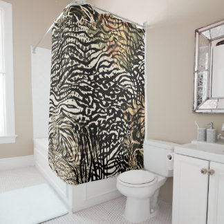 Zebra Print Shower Curtain Duschvorhang