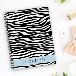 Zebra Print, Streifen, Schwarz und Weiß, Ihr Name Notizblock