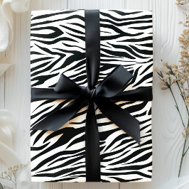 Zebra Print Streifen Schwarz-Weiß-Muster Geschenkpapier