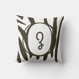 Zebra Print Stripes Monogram Pilzes Kissen