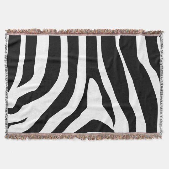 Zebra Print Stripes Muster Decke (Vorderseite)