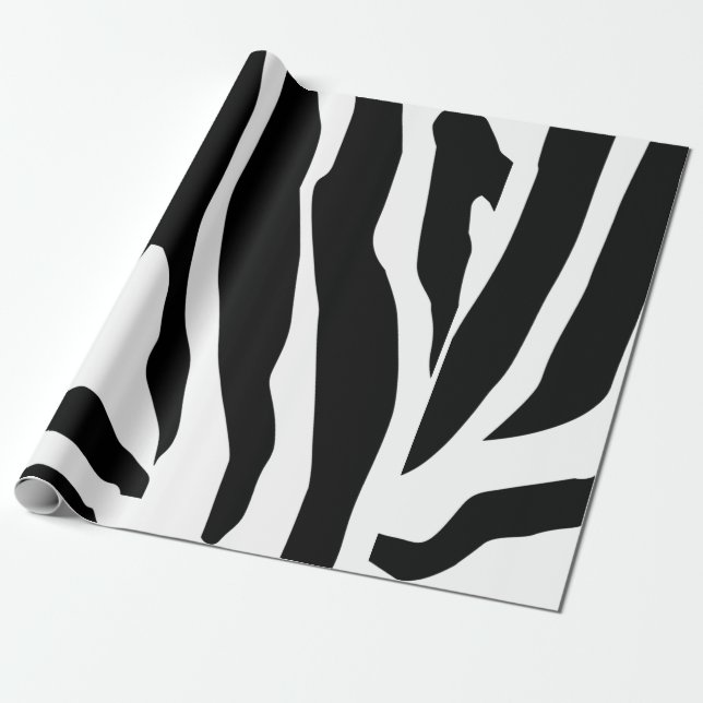 Zebra Print Stripes Muster Geschenkpapier (Ungerollt)