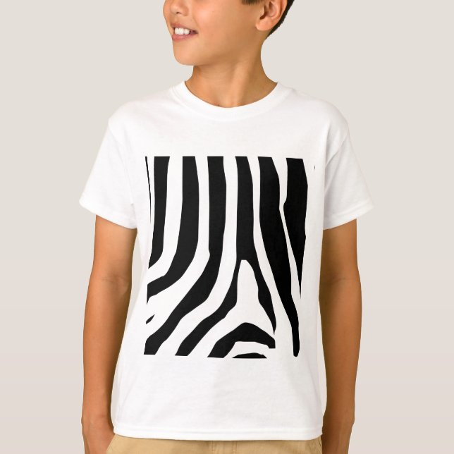 Zebra Print Stripes Muster T-Shirt (Vorderseite)