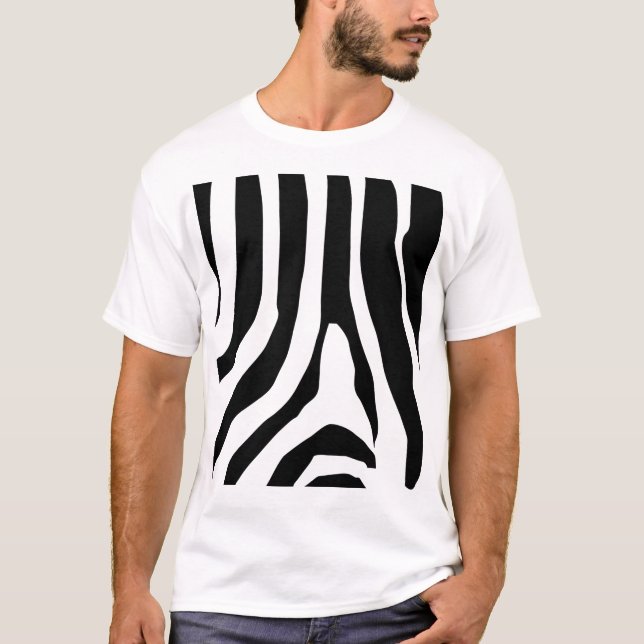Zebra Print Stripes Muster T-Shirt (Vorderseite)