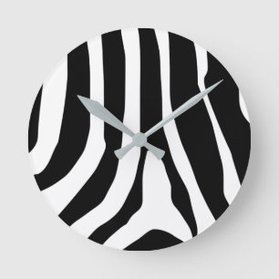 Zebra Print Stripes Pattern Runde Wanduhr