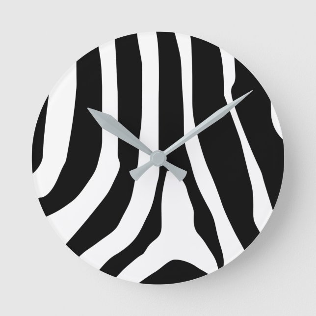 Zebra Print Stripes Pattern Runde Wanduhr (Vorderseite)