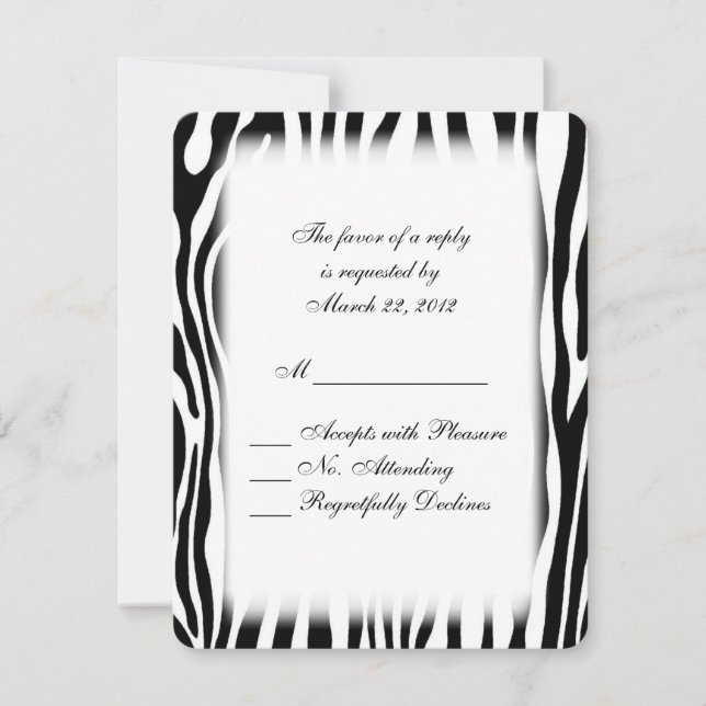 Zebra Print UAWG RSVP Karte (Vorderseite)