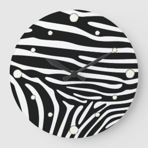 Zebra Print Wall Clock Große Wanduhr