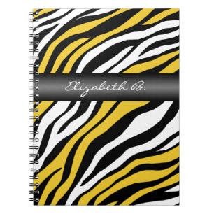 Zebra Print Yellow Mix Carnet personnalisé