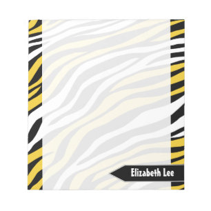 Zebra Print Yellow Mix Personalisiert Notepad Notizblock