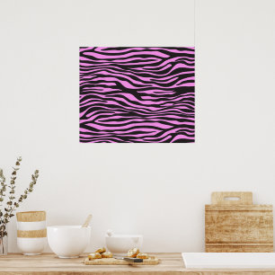 Zebra Print, Zebra Stripes, Rosa Zebra, Dschungel Poster
