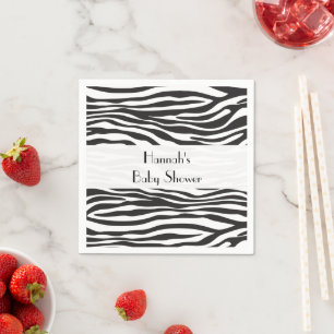 Zebra Print, Zebrastreifen, Babydusche Serviette