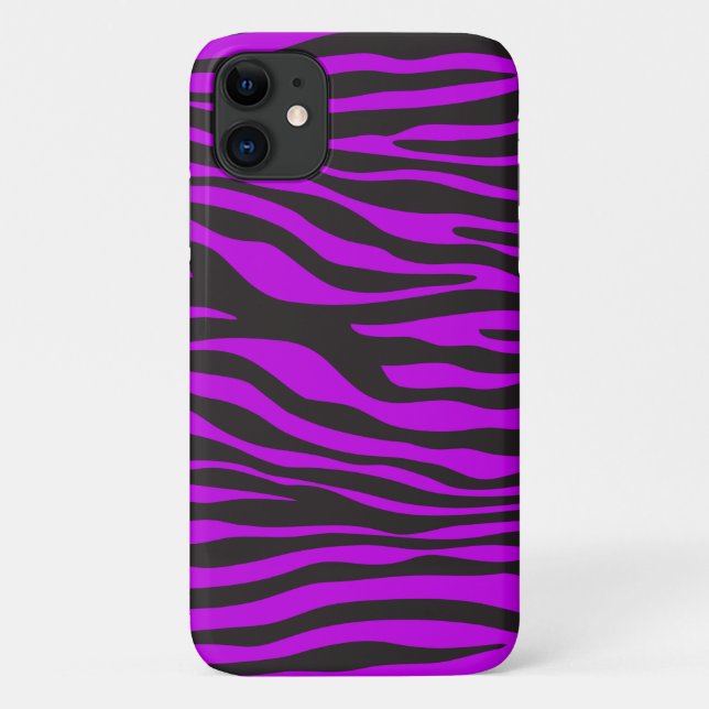 Zebra Print, Zebrastreifen, Lila Zebra, Dschungel Case-Mate iPhone Hülle (Rückseite)
