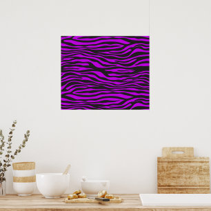 Zebra Print, Zebrastreifen, Lila Zebra, Dschungel Poster
