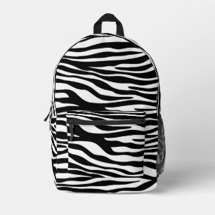 Zebra Print, Zebrastreifen, schwarz und weiß Bedruckter Rucksack