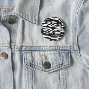 Zebra Print, Zebrastreifen, schwarz und weiß Button