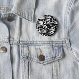 Zebra Print, Zebrastreifen, schwarz und weiß Button
