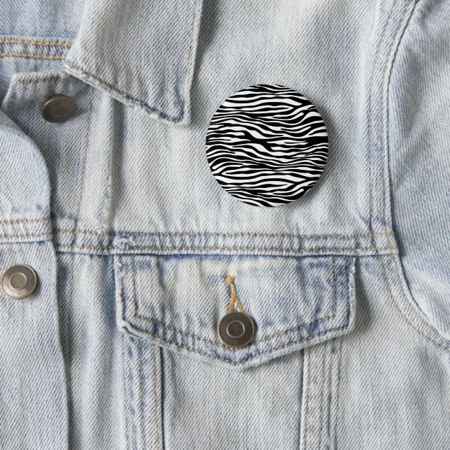 Zebra Print, Zebrastreifen, schwarz und weiß Button (Beispiel)