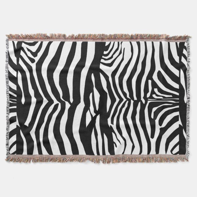 Zebra Print, Zebrastreifen, schwarz und weiß Decke (Vorderseite)