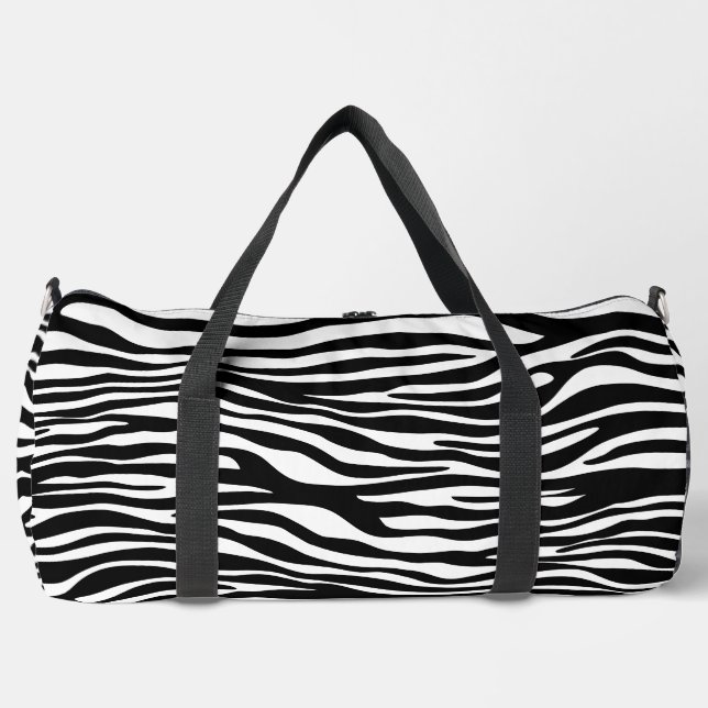 Zebra Print, Zebrastreifen, schwarz und weiß Duffle Bag (Vorderseite)