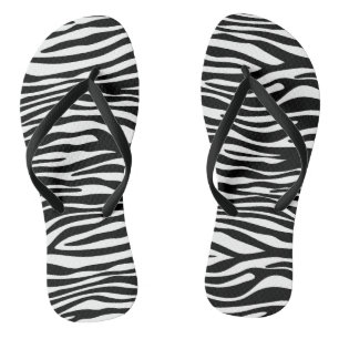 Zebra Print, Zebrastreifen, schwarz und weiß Flip Flops