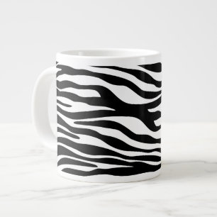 Zebra Print, Zebrastreifen, schwarz und weiß Jumbo-Tasse