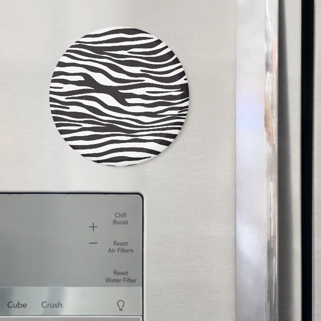 Zebra Print, Zebrastreifen, schwarz und weiß Magnet (In Situ (Kühlschrank))