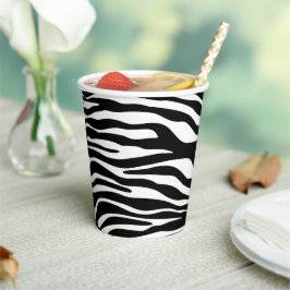 Zebra Print, Zebrastreifen, schwarz und weiß Pappbecher