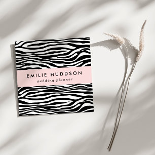 Zebra Print, Zebrastreifen, schwarz und weiß Quadratische Visitenkarte