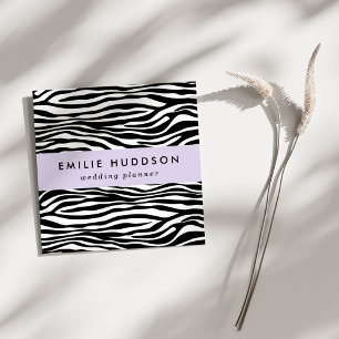 Zebra Print, Zebrastreifen, schwarz und weiß Quadratische Visitenkarte