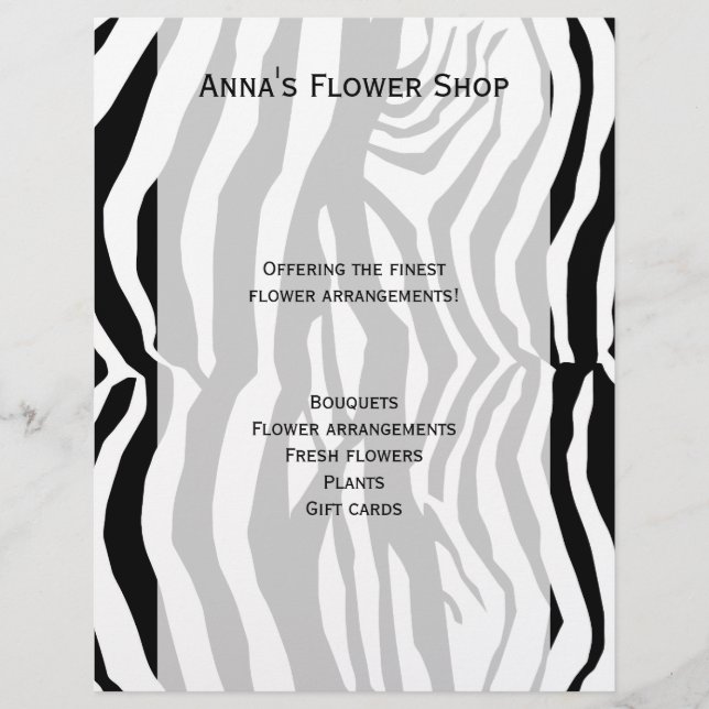 Zebra Print, Zebrastreifen, schwarz und weiß, rosa Flyer (Vorne)