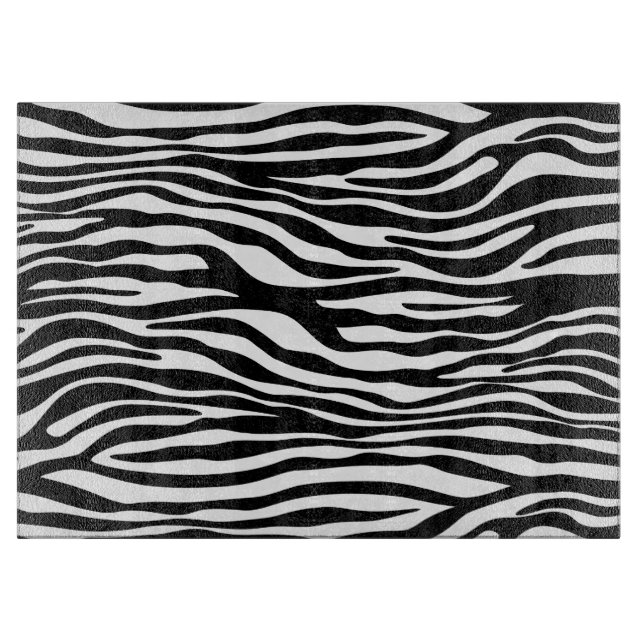 Zebra Print, Zebrastreifen, schwarz und weiß Schneidebrett (Vorderseite)