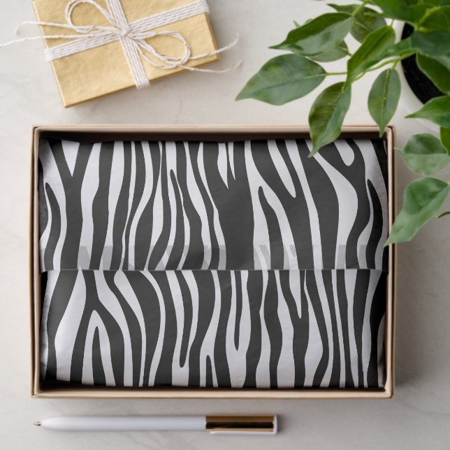 Zebra Print, Zebrastreifen, schwarz und weiß Seidenpapier (Geschenk)