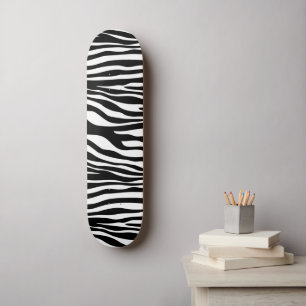 Zebra Print, Zebrastreifen, schwarz und weiß Skateboard