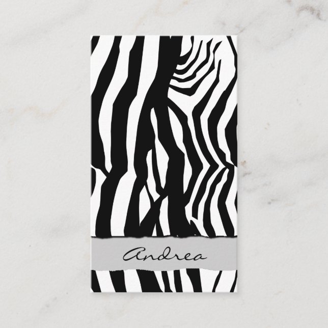 Zebra Print, Zebrastreifen, schwarz und weiß Visitenkarte (Vorderseite)