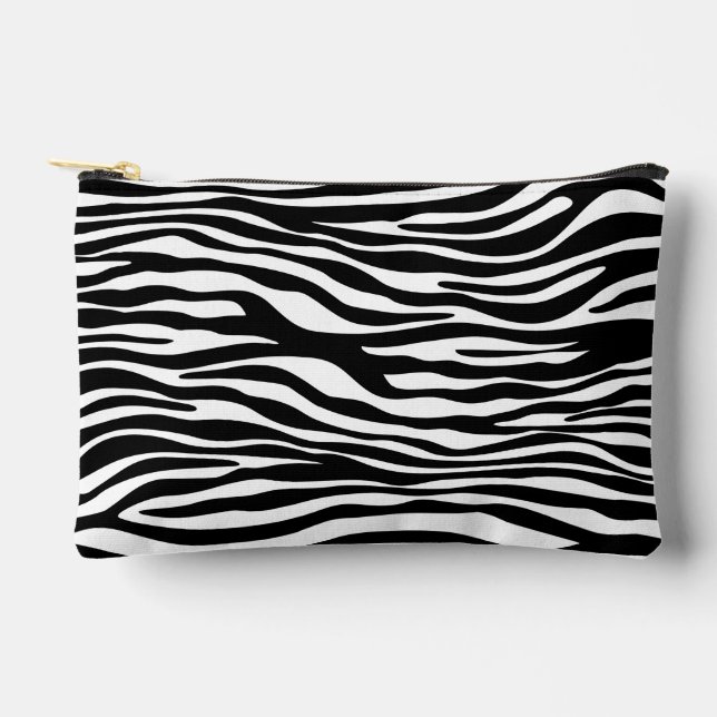 Zebra Print, Zebrastreifen, schwarz und weiß Zubehörtasche (Vorderseite)