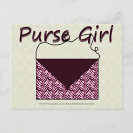 Zebra Purse Girl Postcard Postkarte