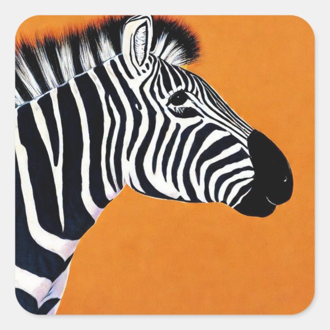 Zebra Quadratischer Aufkleber (Vorderseite)