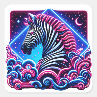 Zebra Quadratischer Aufkleber