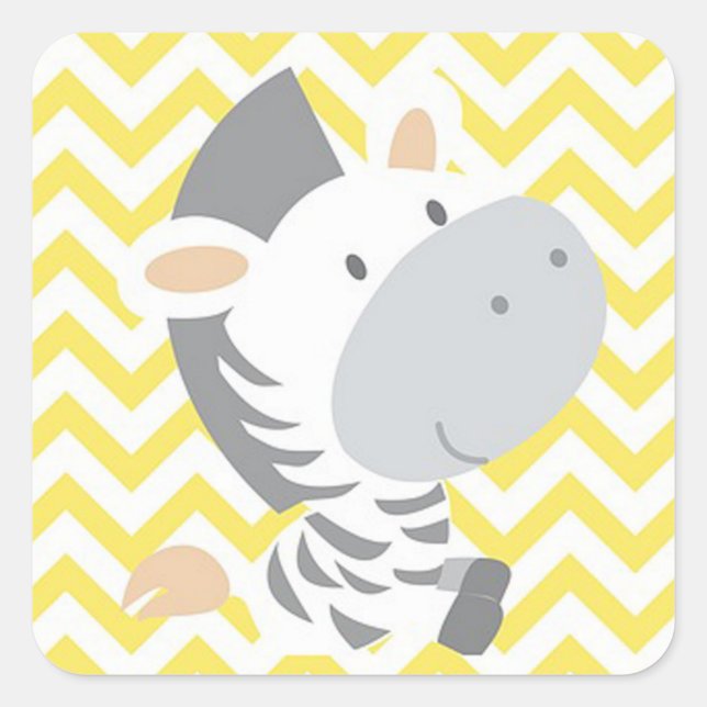 Zebra Quadratischer Aufkleber (Vorderseite)